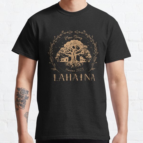 Item preview, Golden Maui Strong, Lahaina Strong Banyan Tree, Maui Fire Relief Hawaii Shoreline, Fire Victim Fundraiser Gold designed and sold by Hoahip.
