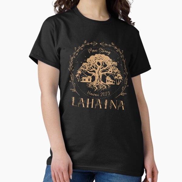 Item preview, Golden Maui Strong, Lahaina Strong Banyan Tree, Maui Fire Relief Hawaii Shoreline, Fire Victim Fundraiser Gold designed and sold by Hoahip.