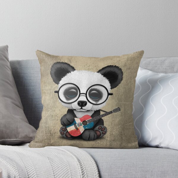 Item preview, Baby Panda Playing Dominican Flag Guitar designed and sold by JeffBartels.
