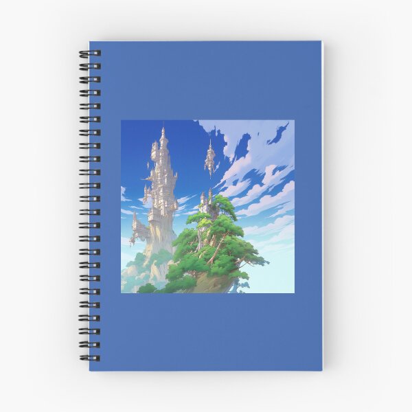 Item preview, Fantastic Castle on a Mountain – Landscape inspired by Studio Ghibli designed and sold by animaesthetic.