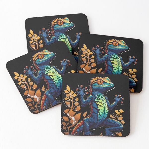Item preview, Awesome lizard sticker with brown leaves designed and sold by Fenderbender00.