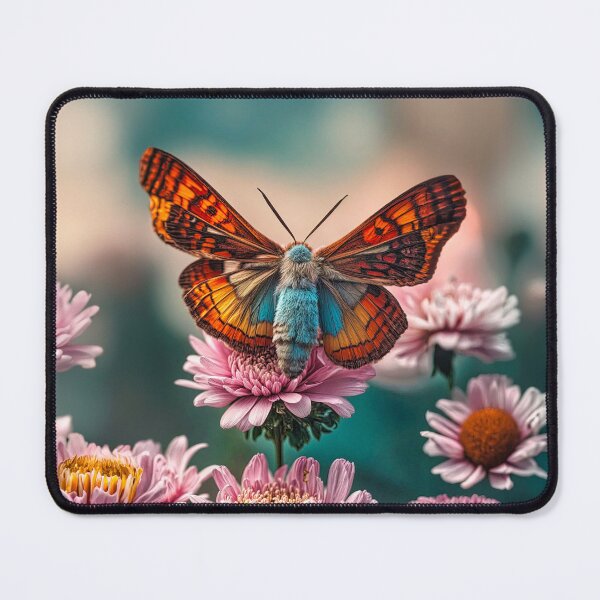 Item preview, Orange Eye Moth - Fuzzy Blue designed and sold by Glenburn Graphics.
