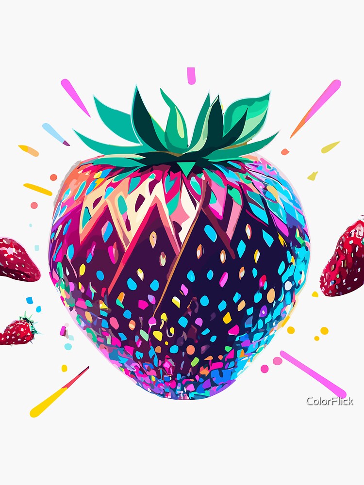 Disco Ball Strawberry Sticker for Sale by papierquarell