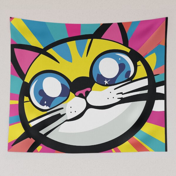 Item preview, funny Colorful Cat Face, best gift for cat lover national cat day 2023 designed and sold by BEE-CREATIVO.