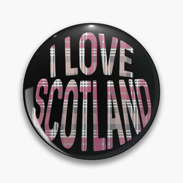 Item preview, I LOVE SCOTLAND Pink, White and Grey Tartan Colour Typography Design designed and sold by MacPean.