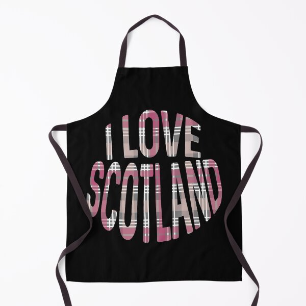 Item preview, I LOVE SCOTLAND Pink, White and Grey Tartan Colour Typography Design designed and sold by MacPean.