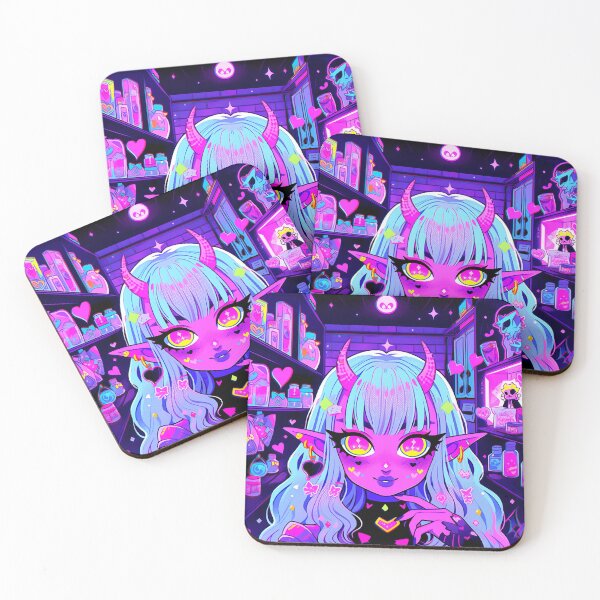 Item preview, Pretty Pink Demon Anime Girl in Apothecary Shop designed and sold by bubblegoth.