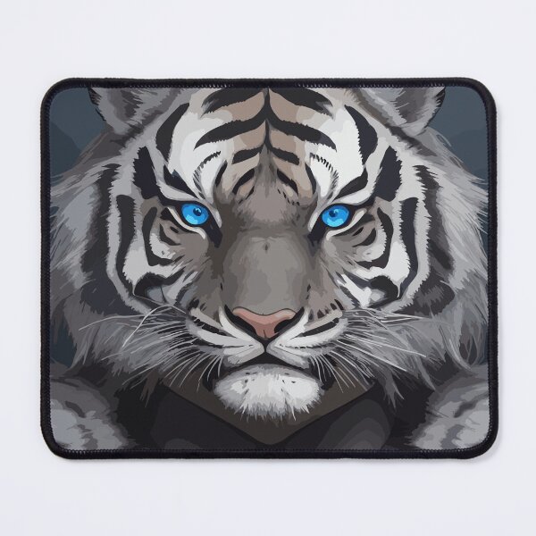 Item preview, Black and grey royal tiger head with blue eyes designed and sold by Grafixfun.