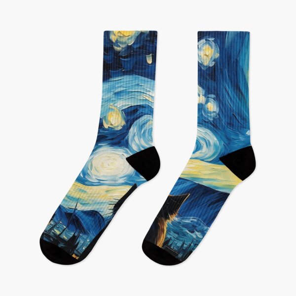 Item preview, Van gogh Inspired Starry Night Cat Painting designed and sold by Vangoholic.