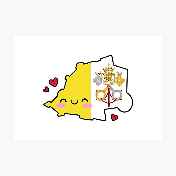 Item preview, Vatican Flag Map Smile with Love designed and sold by pixelsparkzone.