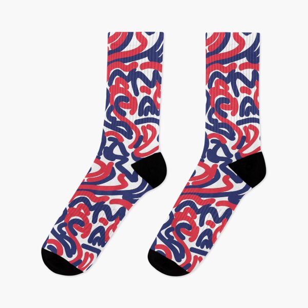 Item preview, Blue Red Scribble Line Pattern designed and sold by BlackArtProject.