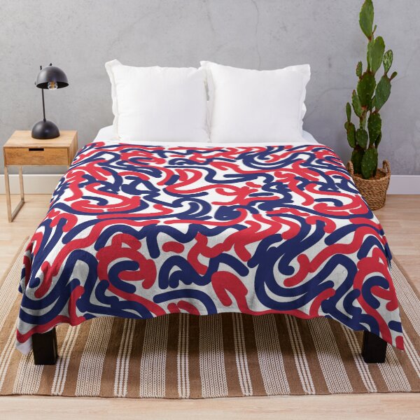 Item preview, Blue Red Scribble Line Pattern designed and sold by BlackArtProject.