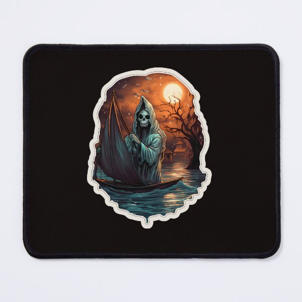 Item preview, Halloween scene, a ghost in the sailboat designed and sold by EmAlaver.