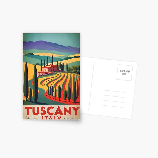 Item preview, A Vintage Travel Art of Tuscany - Italy  designed and sold by GoodOldVintage.