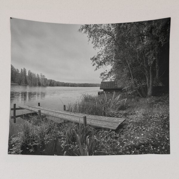 Item preview, By the lake one morning bw designed and sold by Jouko Lehto Photography.