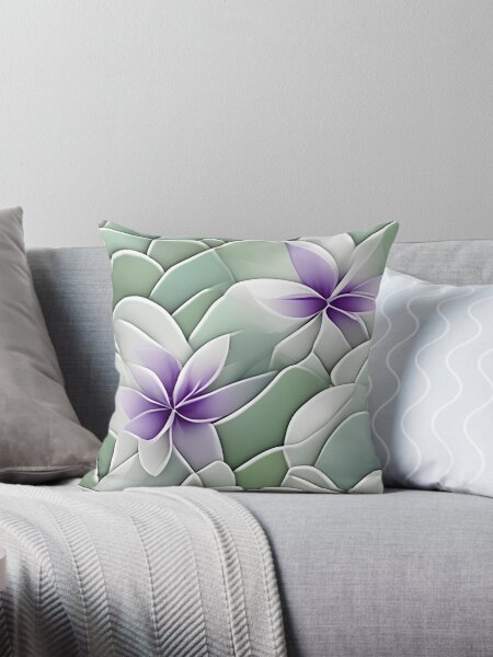 Item preview, Sage Green and Purple Floral abstract Pattern. designed and sold by ExtraEm.