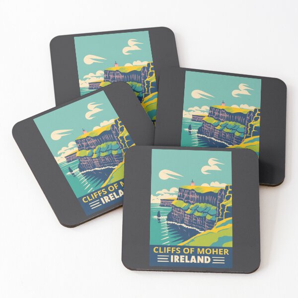 Item preview, A Vintage Travel Art of the Cliffs of Moher - Ireland  designed and sold by GoodOldVintage.