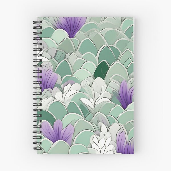 Item preview, Patrón abstracto floral verde salvia y morado. designed and sold by ExtraEm.