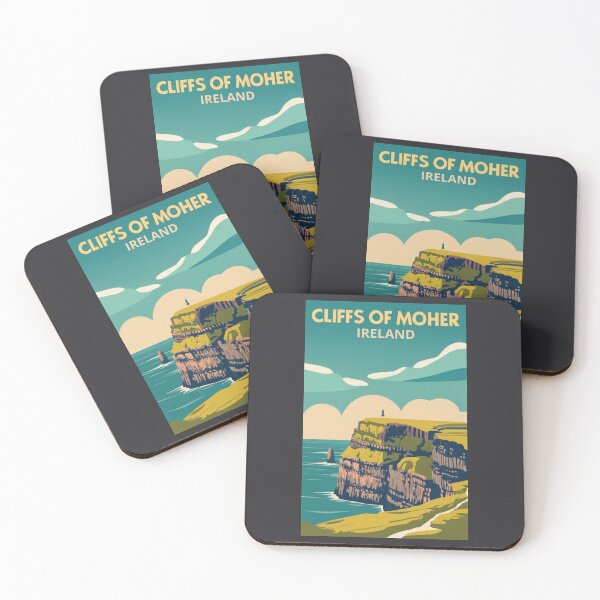 Item preview, A Vintage Travel Art of the Cliffs of Moher - Ireland  designed and sold by GoodOldVintage.