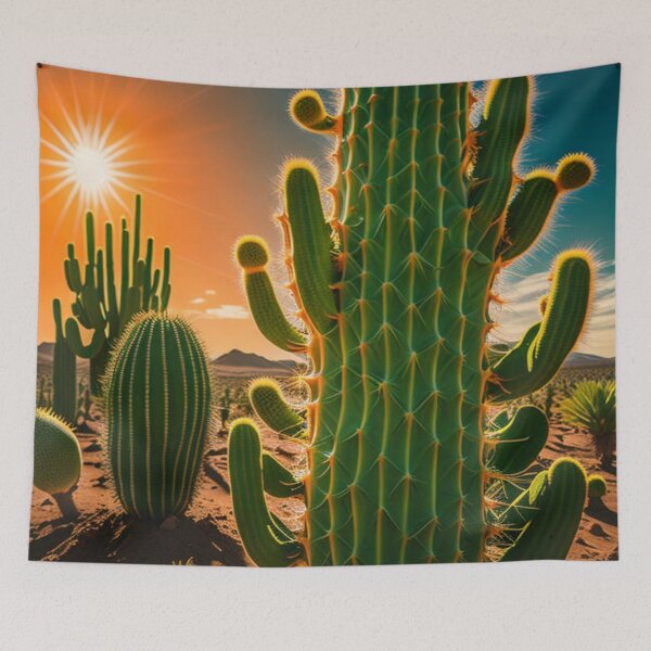 Item preview, Green cactus, orange background designed and sold by jsebouvi.
