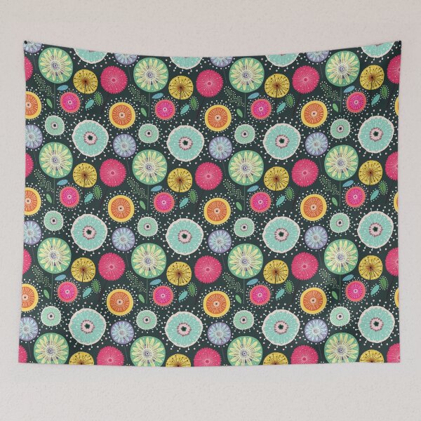 Item preview, Colorful boho dandelion folk flowers designed and sold by JinJinYoon.