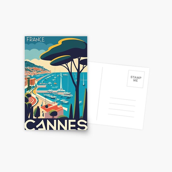 Item preview, A Vintage Travel Art of Cannes - France  designed and sold by GoodOldVintage.