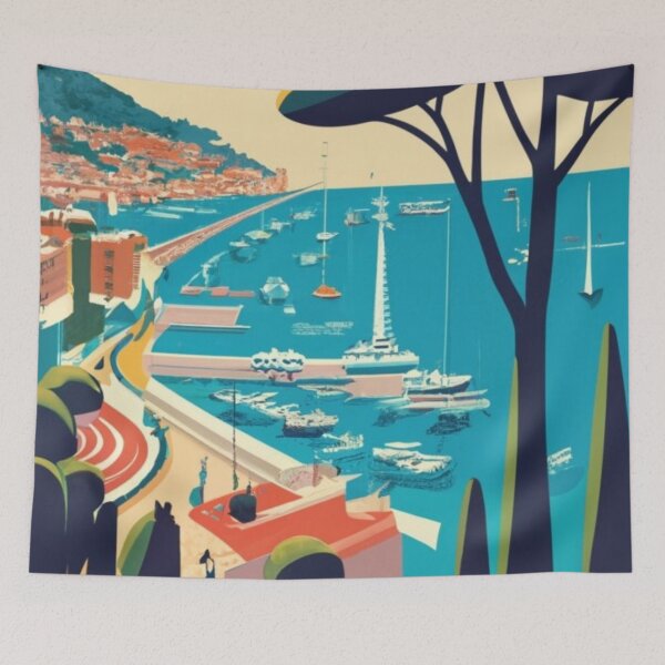 Item preview, A Vintage Travel Art of Cannes - France  designed and sold by GoodOldVintage.