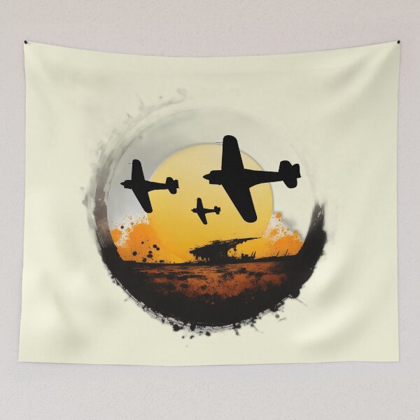 Item preview, Japanese A6M Zero WW2 Fighter Plane Abstract Battle Scene designed and sold by MilitaryMart.