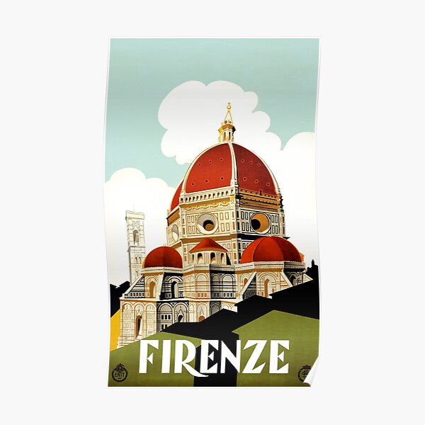 Vintage Florence Firenze Italy Travel poster Poster