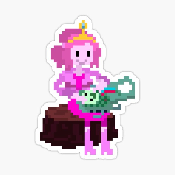 Princess Bubblegum (Adventure Time) Pixel Sprite /w BMO Sticker
