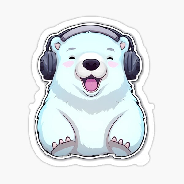 Polar Bear White Line Aesthetics Cute Funny Cartoon Decals - Temu