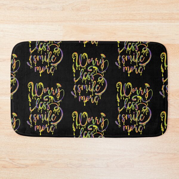 Item preview, Worry less smile more multicolor.typography slogan design. designed and sold by MusixT-Shirt.