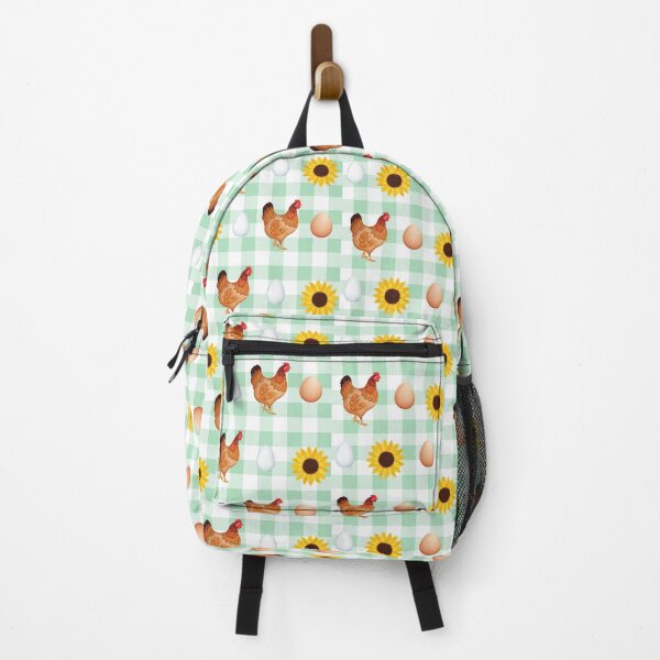 Item preview, Green Checkered Chickens and eggs Country Farmhouse designed and sold by ArtMeetsPizza.
