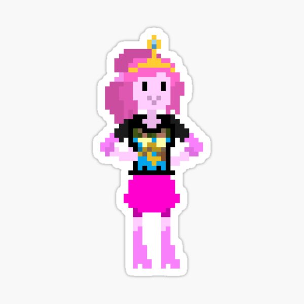 Princess Bubblegum (Adventure Time) Pixel Sprite /w Marceline's Band Tee Sticker