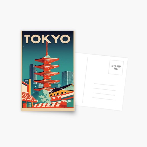 Item preview, A Vintage Travel Art of Tokyo - Japan  designed and sold by GoodOldVintage.