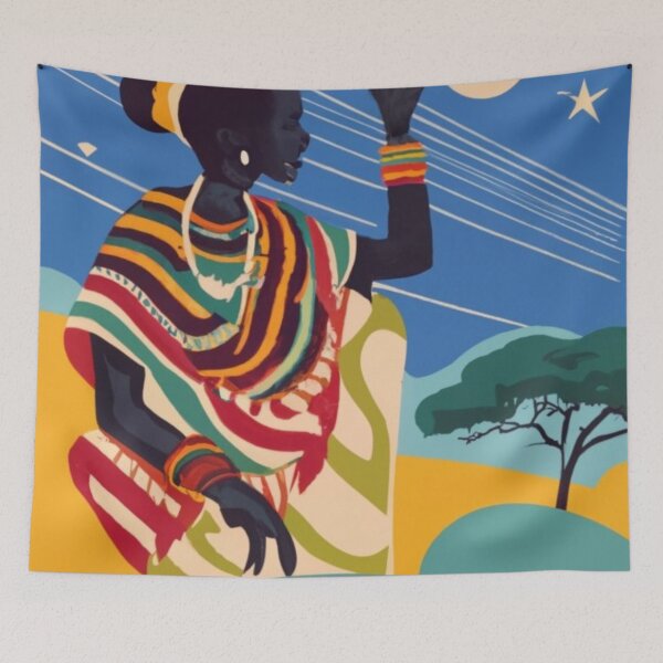Item preview, A Vintage Travel Art of Kenya - Africa  designed and sold by GoodOldVintage.