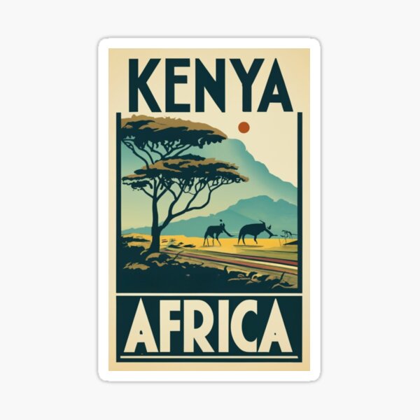 Item preview, A Vintage Travel Art of Kenya - Africa  designed and sold by GoodOldVintage.