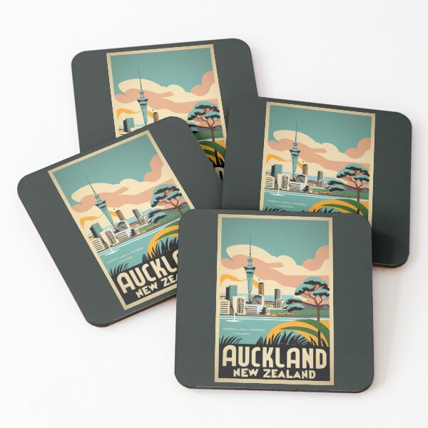Item preview, A Vintage Travel Art of Auckland - New Zealand  designed and sold by GoodOldVintage.