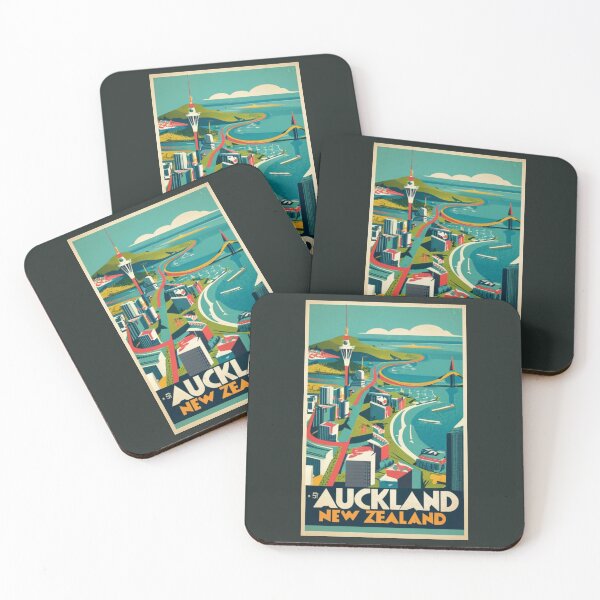 Item preview, A Vintage Travel Art of Auckland - New Zealand  designed and sold by GoodOldVintage.