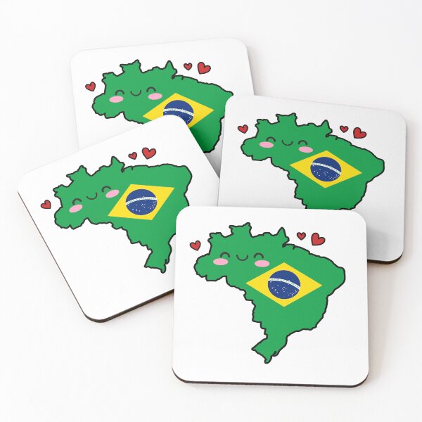 Item preview, Brazil Flag Map Smile with Love designed and sold by pixelsparkzone.