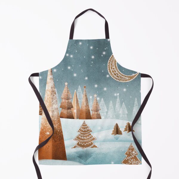 Item preview, Gingerbread trees snow landscape watercolor illustration. Winter candy world fantasy print. Cookies spruce trees and moon. Sweet Christmas decorations designed and sold by likapix.
