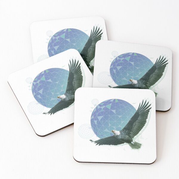 Item preview, Eagle Wireframe Sphere Blue/Green Muted designed and sold by Darron Vanover.