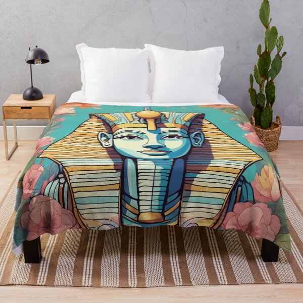 Item preview, an egyptian mask surrounded by flowers and leaves designed and sold by Enga6.