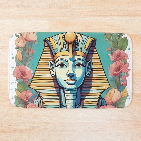 Item preview, an egyptian mask surrounded by flowers and leaves designed and sold by Enga6.