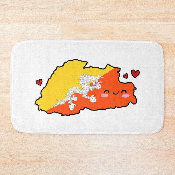 Item preview, Bhutan Flag Map Smile with Love designed and sold by pixelsparkzone.