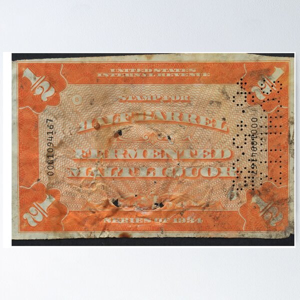 Item preview, Stamp for 1/2 Barrel Fermented Malt Liquor Series of 1934 Internal Revenue designed and sold by Chris Coates Photography.com.