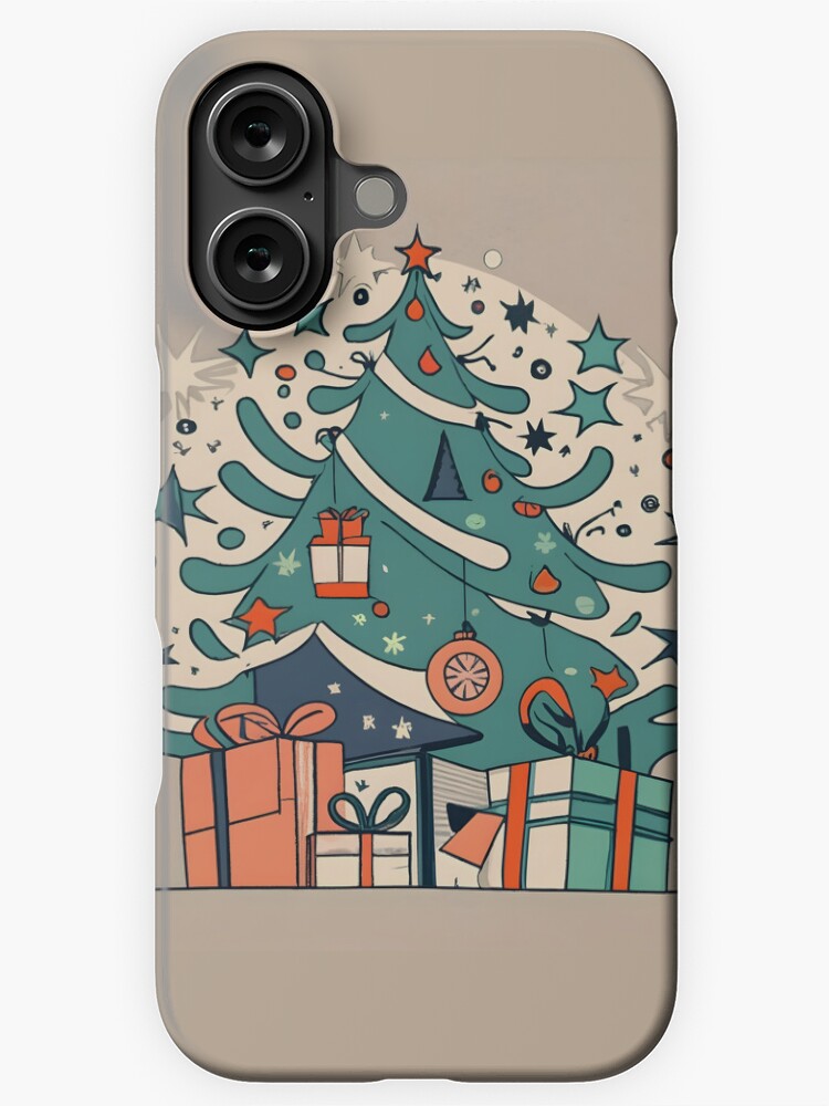 Thumbnail 1 of 4, iPhone Case, Modern Christmas Tree Minimalistic Drawing designed and sold by Patricks-Art.