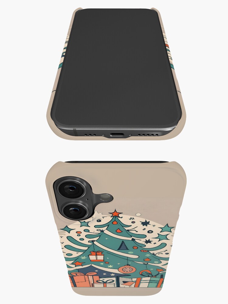 Thumbnail 3 of 4, iPhone Case, Modern Christmas Tree Minimalistic Drawing designed and sold by Patricks-Art.