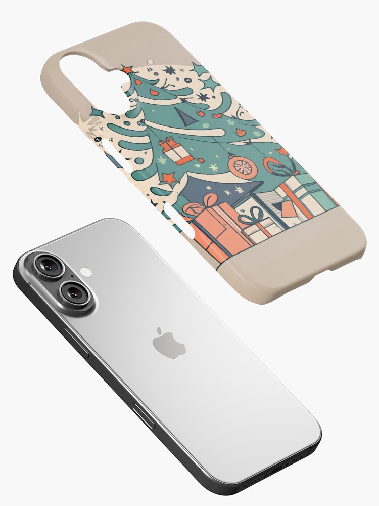 Thumbnail 2 of 4, iPhone Case, Modern Christmas Tree Minimalistic Drawing designed and sold by Patricks-Art.