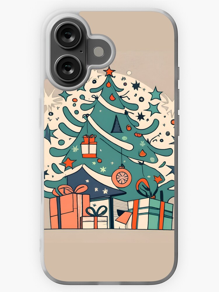 Thumbnail 1 of 5, iPhone Case, Modern Christmas Tree Minimalistic Drawing designed and sold by Patricks-Art.